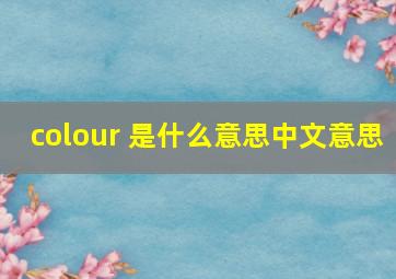 colour 是什么意思中文意思